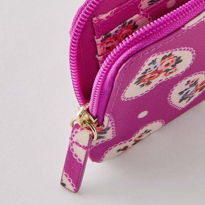 Female Card & Coin Purse Lace Hearts Pink 1