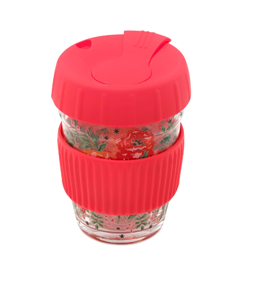 Glass Travel Cup 30 Years Rose Cream