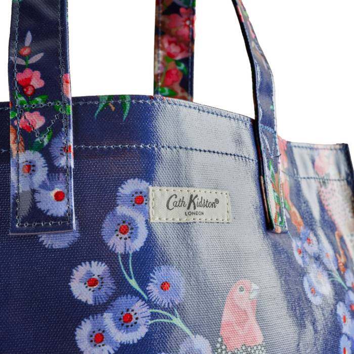 Female Large Bookbag Birds Navy 1