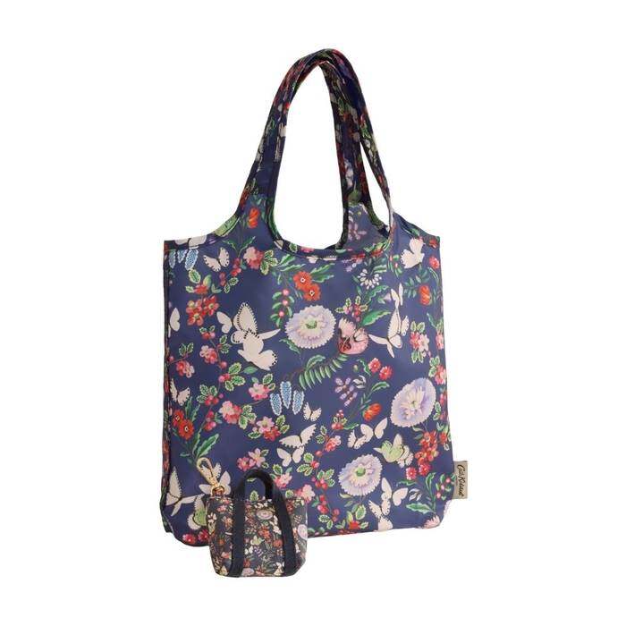 Female Foldaway Shopper Butterfly Dance Navy