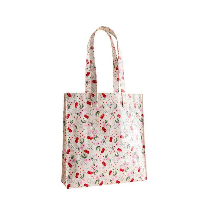 Female Large Bookbag Cherry Bunches Ecru