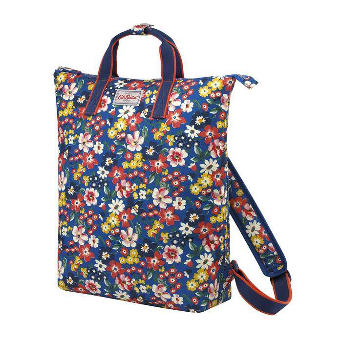 Zip-Top Backpack Portland Flowers Blue 1