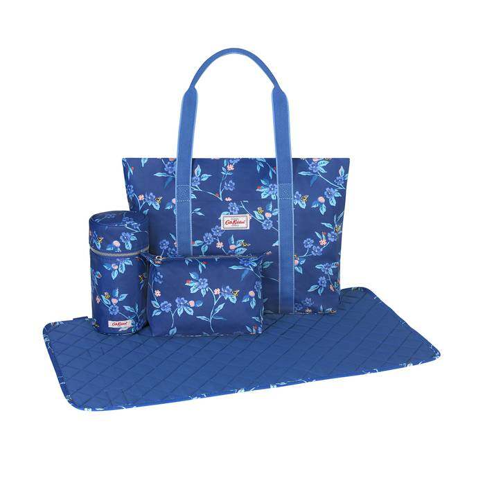 Core Tote Nappy Bag Greenwich Flowers Midnight Blue 1