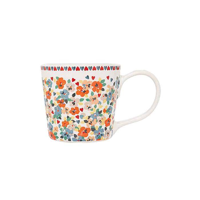DOLLY MUG  PAINTED PANSIES CREAM