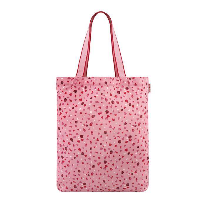 Small Foldaway Tote Mini Lovebugs Pale Rose