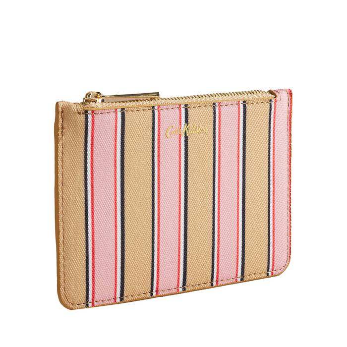 Female Charm Zip Purse Cath Stripe Pink