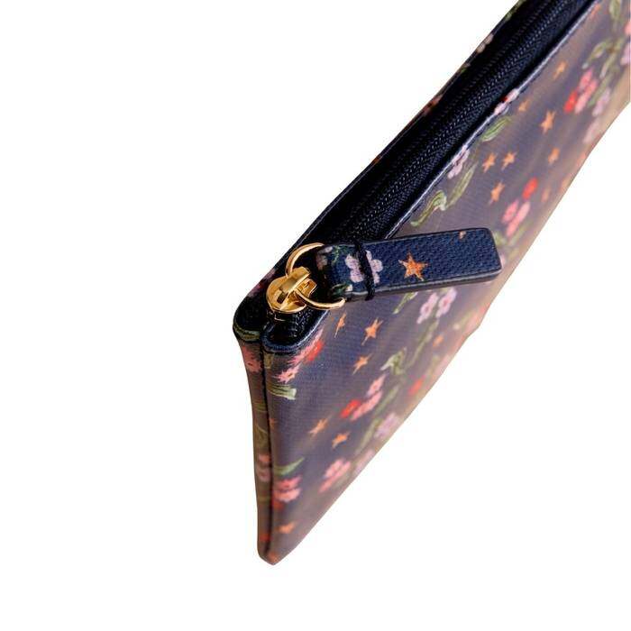 Female Zipped Purse Trailing Star Sprigs Navy 1