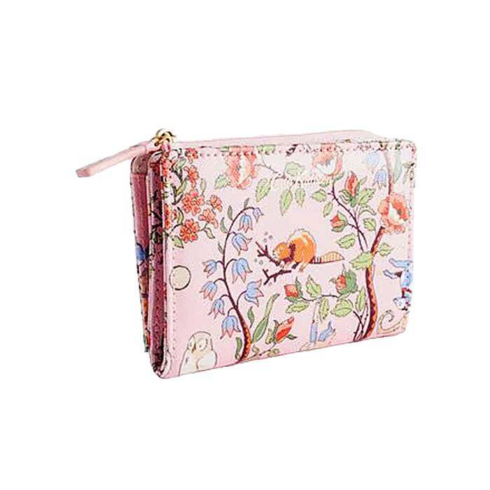 Slim Pocket Purse Flowers & Friends Pink