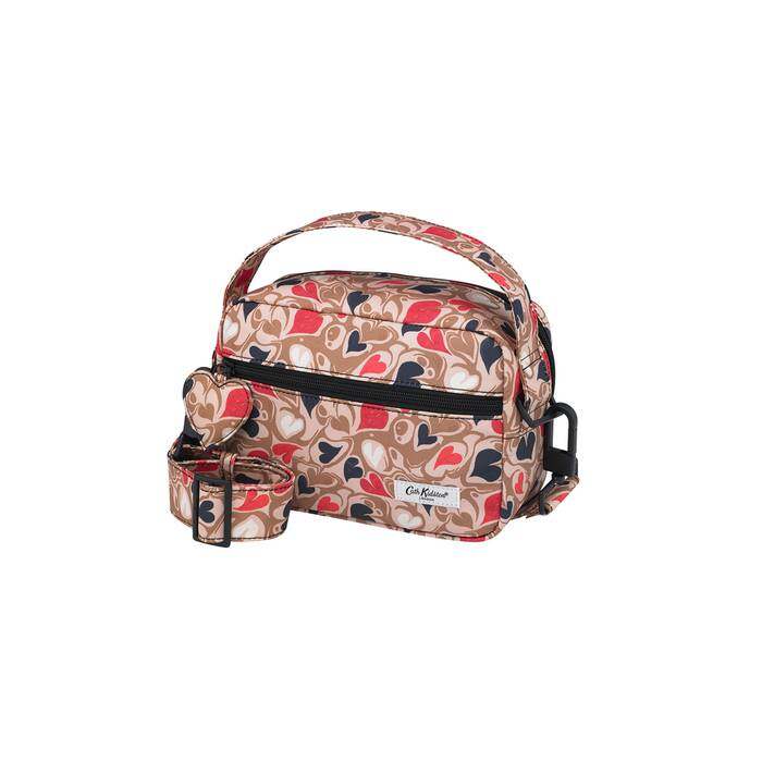 Recycled Rose Mini Cross Body Marble Hearts Brown 1