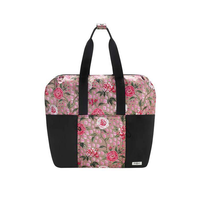 Recycled Satin Backpack Tote Tea Rose Camel