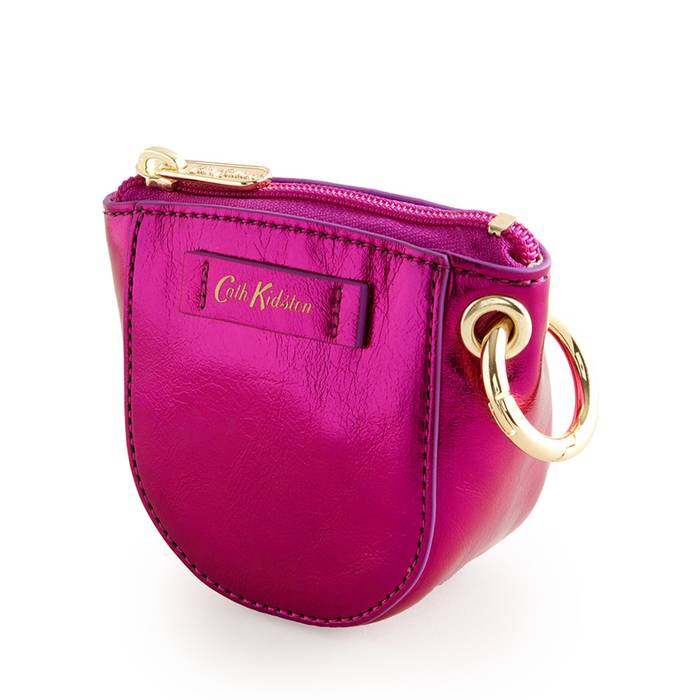Female Curve Coin Purse Pink Metallic Pink