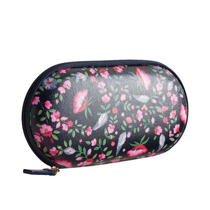 Female Glasses Case Feather Ditsy Navy