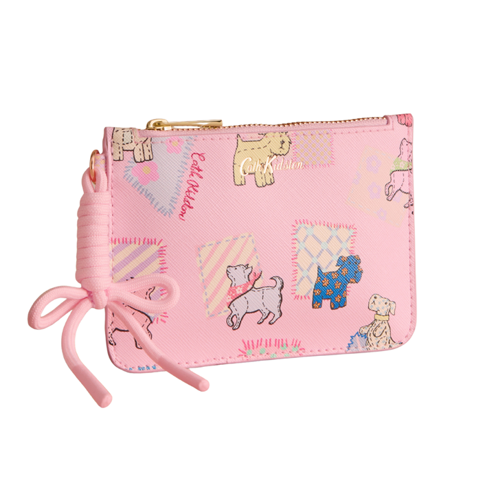 Female Charm Zip Purse Teddy Dog Pink