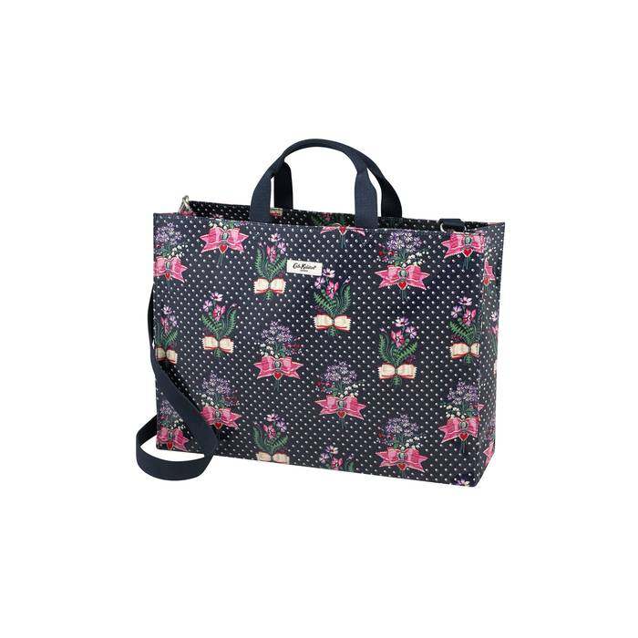 Strappy Carryall Lillies Posey Navy