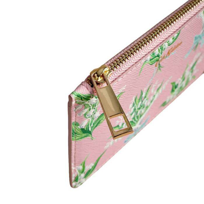 Female Charm Zip Purse Lily of The Valley Pink 1