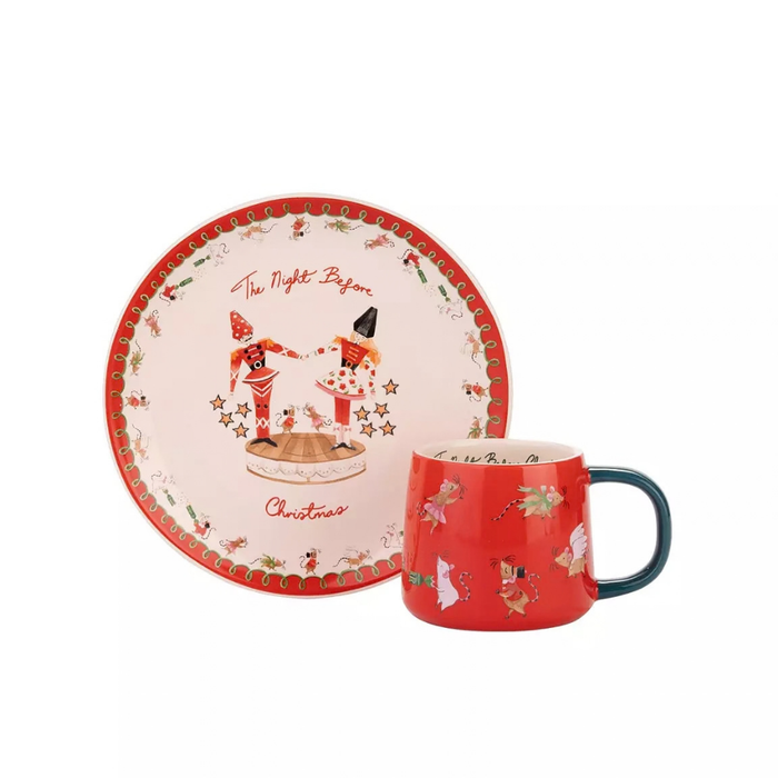 Multi-Color Mini Mug & Plate Nutcracker