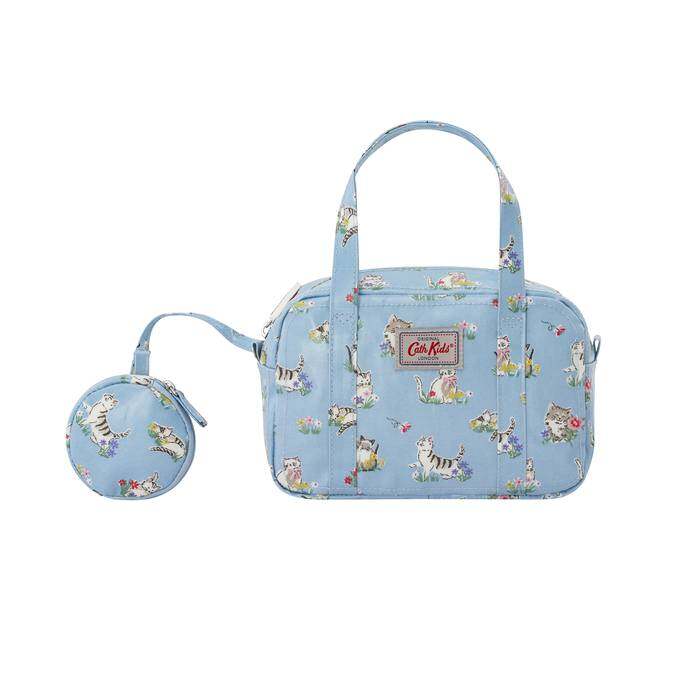 กระเป๋า Mini Zip Bag With Purse ลาย Garden Kittens สี Slate Blue