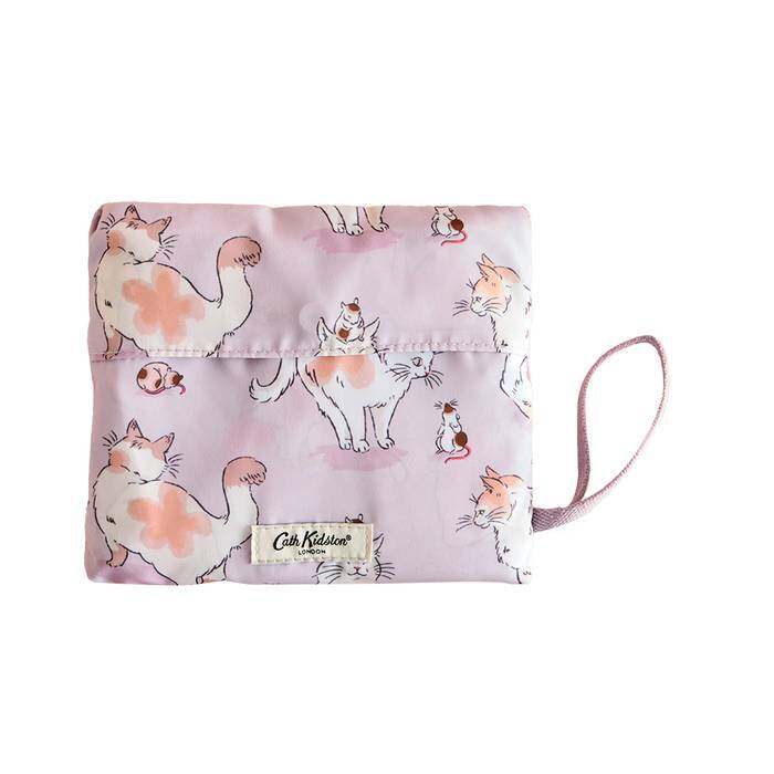 Female Large Foldaway Tote Cats & Mouse Pink 1