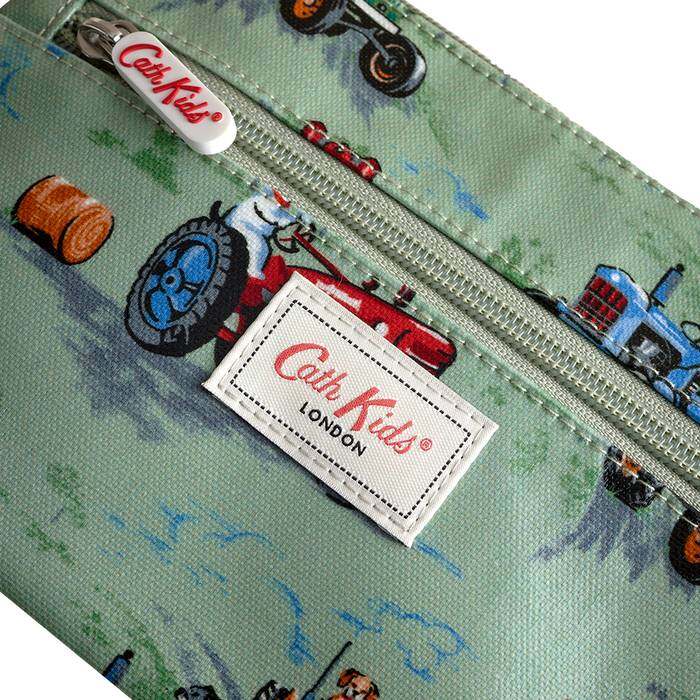 Kids Boy Zip Purse Vintage Tractors Green 1