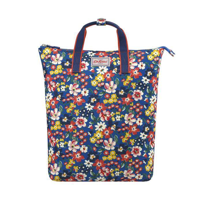 Zip-Top Backpack Portland Flowers Blue