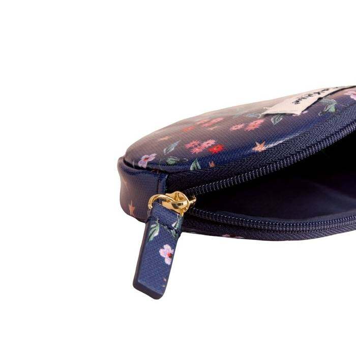 Female Oval Coin Purse Trailing Star Sprigs Navy 1