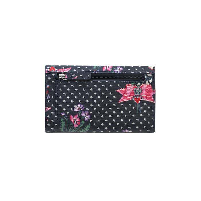 Foldover Wallet Lillies Posey Navy 1