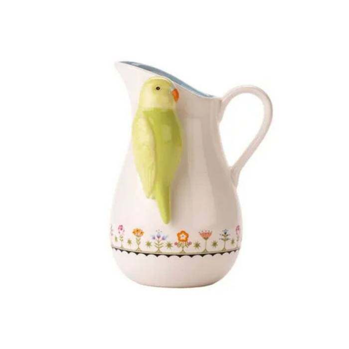 Medium Budgie Jug Painted Table Multi-color