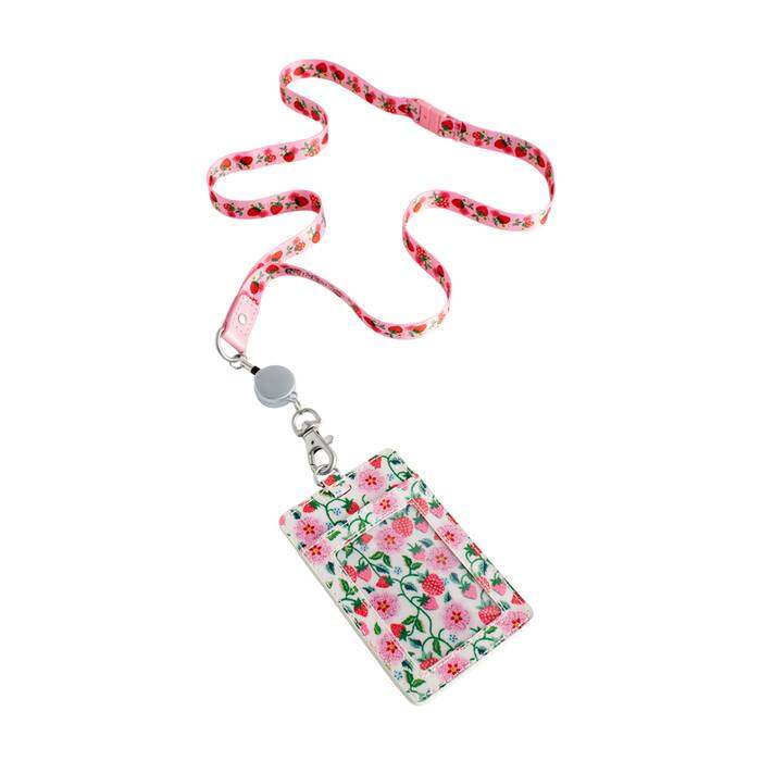 Lanyard Strawberry Ditsy Ecru
