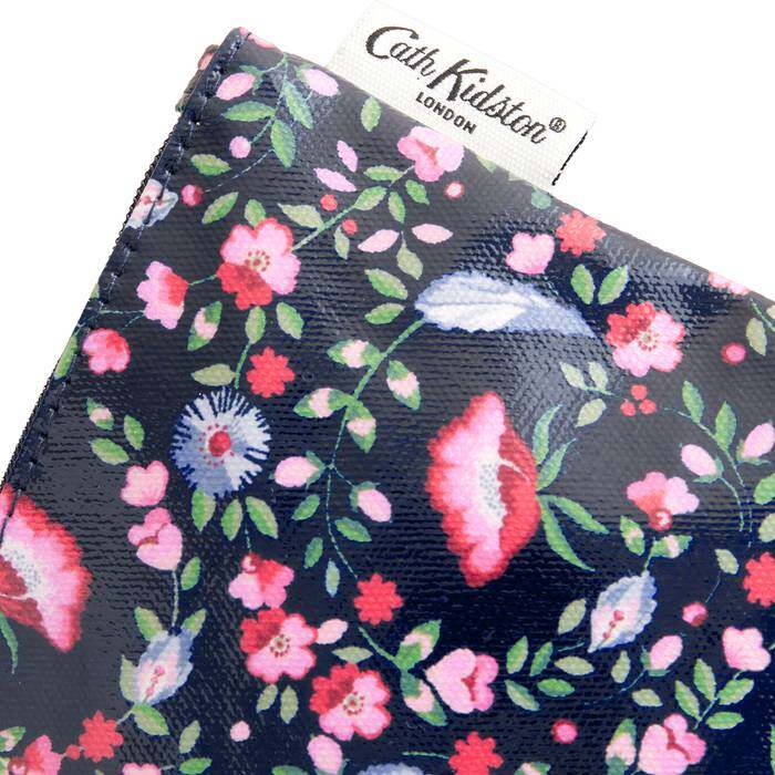 Female Zip Purse Feather Ditsy Navy 1