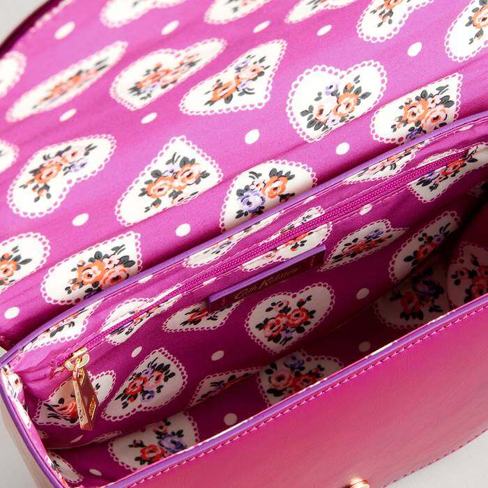 Female Saddle Crossbody Pink Metallic Pink 1