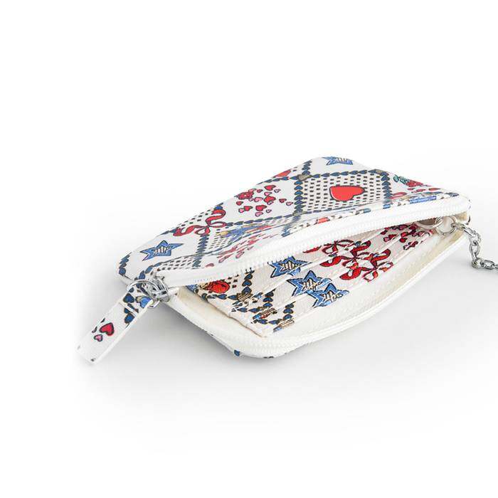 Female Card & Coin Purse Paddington Check White 1