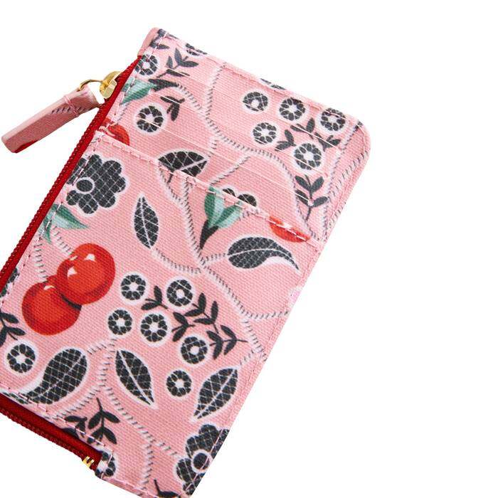 Female Card & Coin Purse Cherry Bunches Pink 1