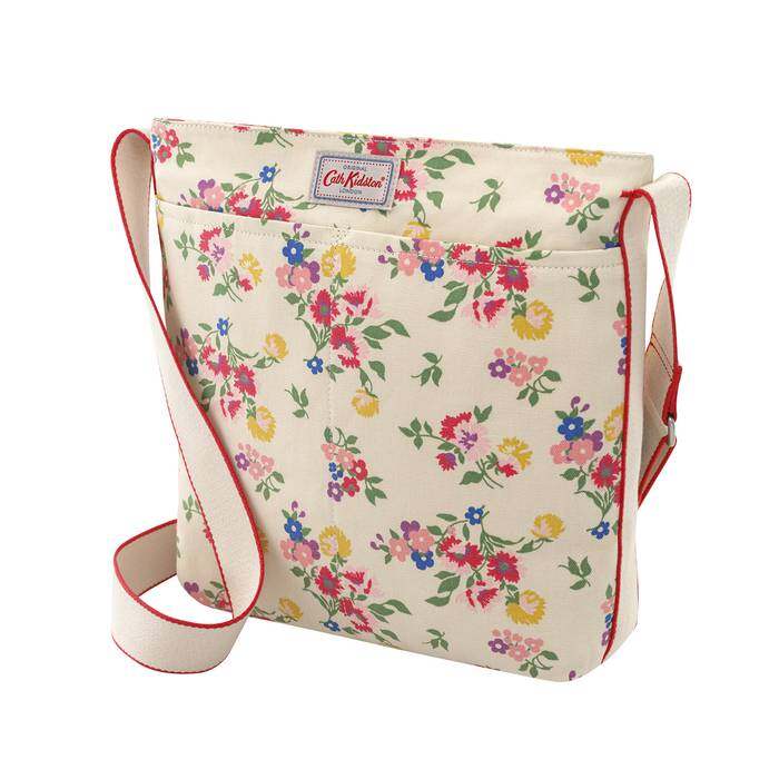 Zipped Messenger Bag Summer Floral Warm Cream 1