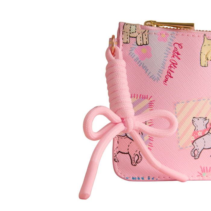 Female Charm Zip Purse Teddy Dog Pink 1