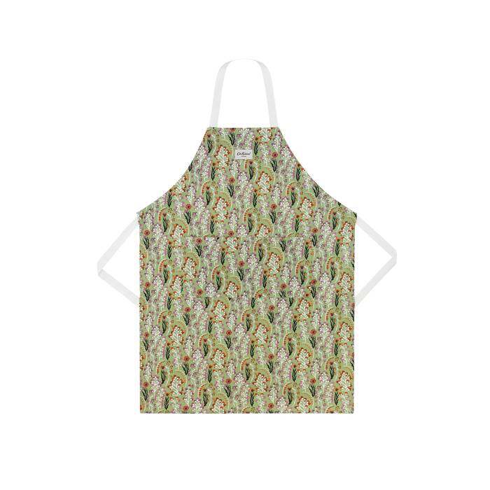 Easy Adjust Apron Paper Pansies Green