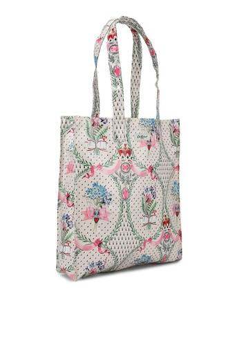 Frill Tote Spring Bunnies and Lambs Blue - Women's