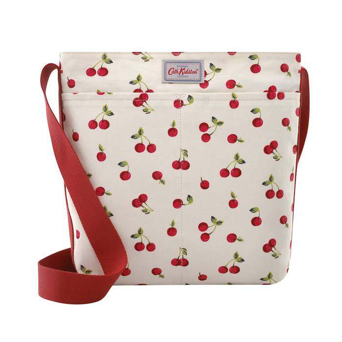 Zipped Messenger Bag Cherries Ivory