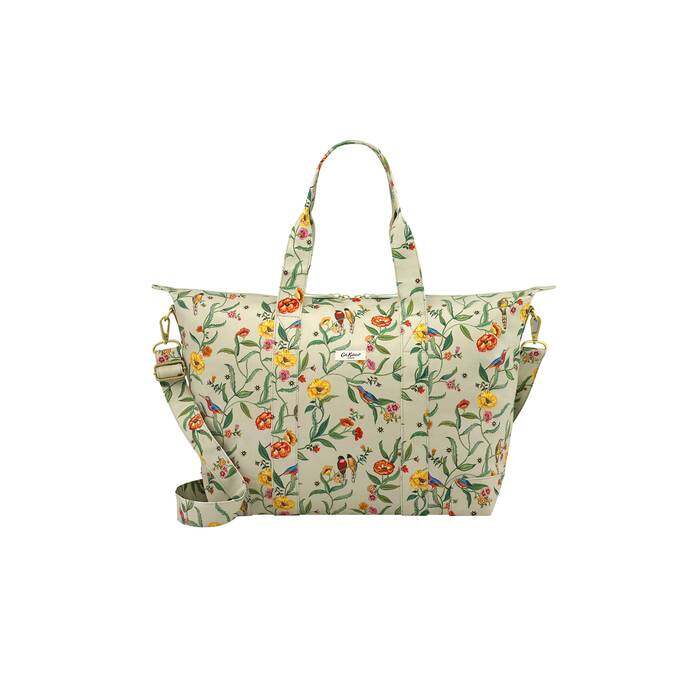 Foldaway Overnight Bag Summer Birds Green