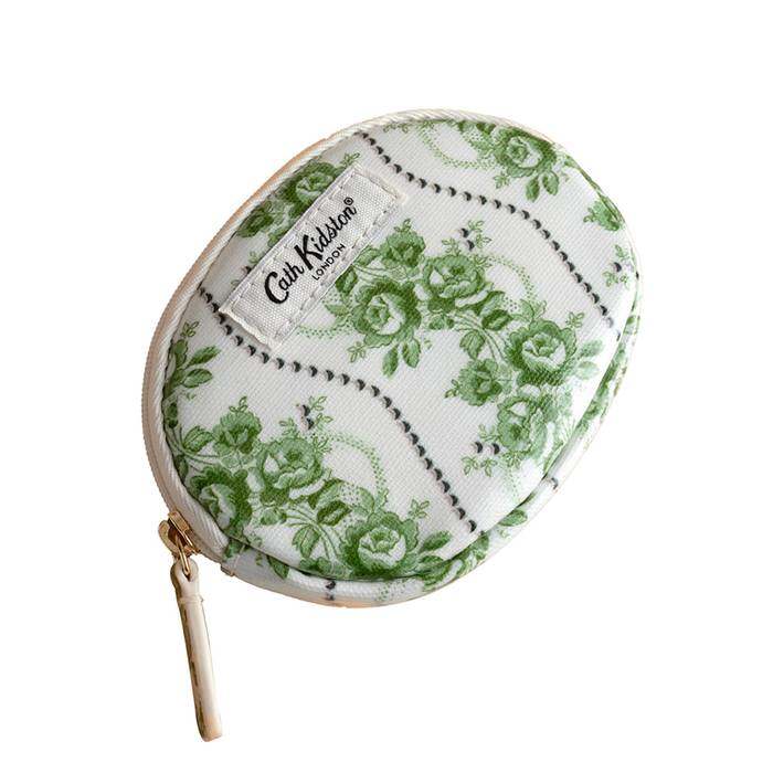 Female Oval Coin Purse Rose Pearl miniature Green 1