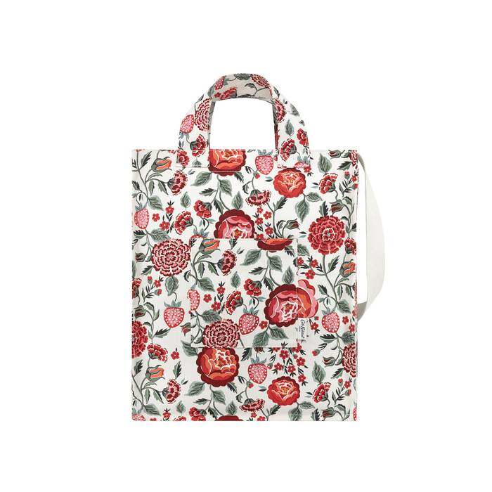 Organic Cotton Tall Tote Strawberry Garden  Cream/Pink