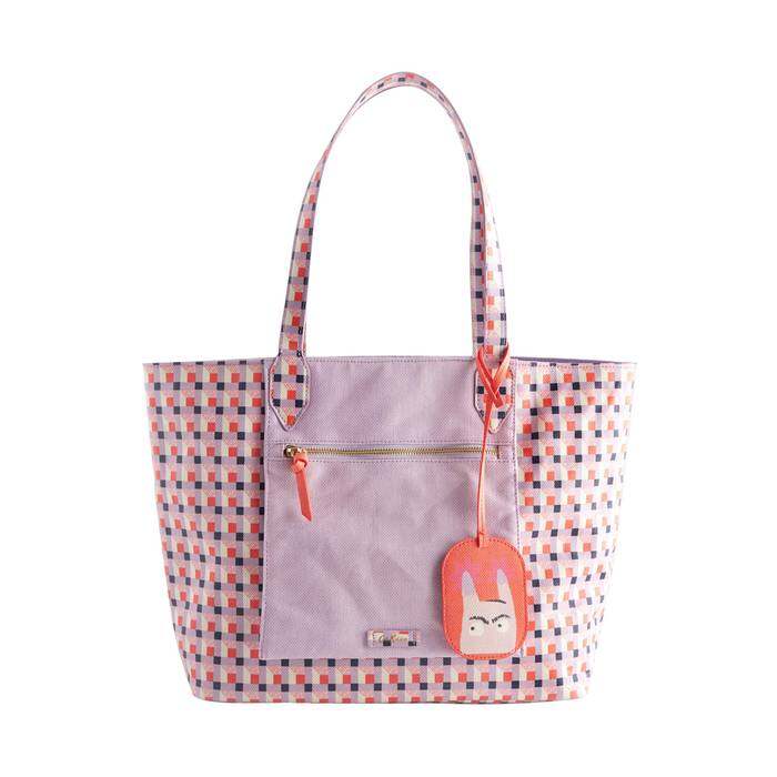 Female Large East West Tote Cath Check Pink