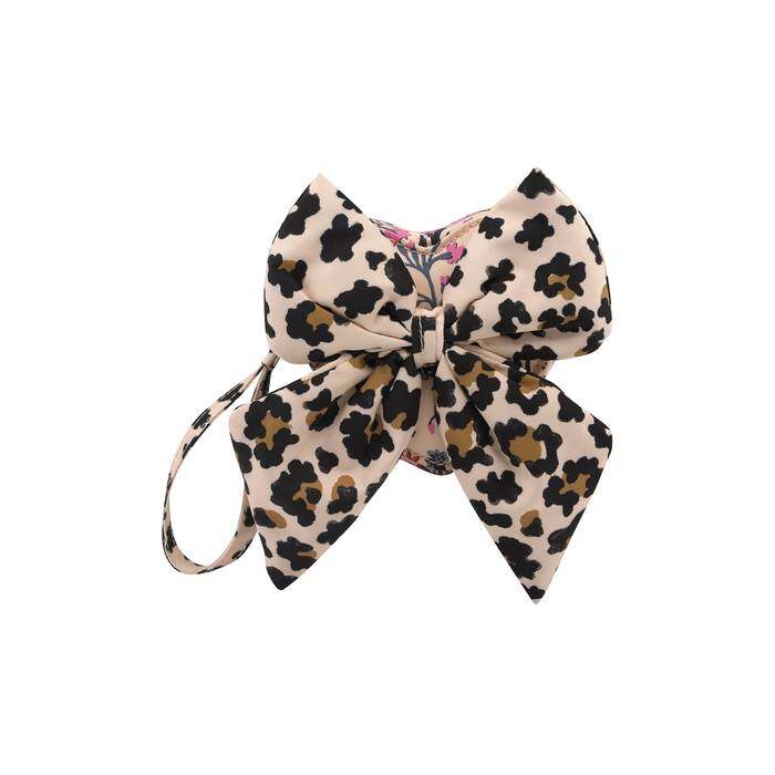 Kids Heart Bow Purse Paper Pansies Small Peach