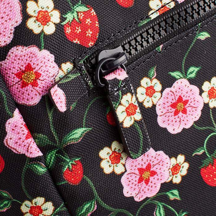 Suitcase Wheels Strawberry Black 1