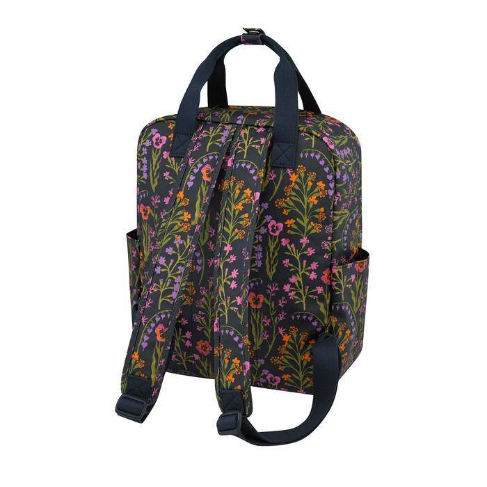Utility Backpack Paper Pansies Navy 1
