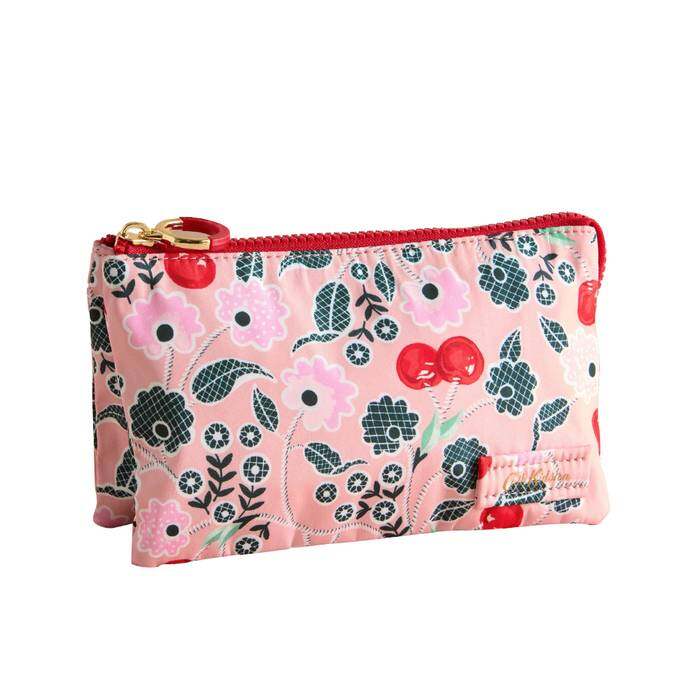 Female Travel Pouch Cherry Bunches Pink