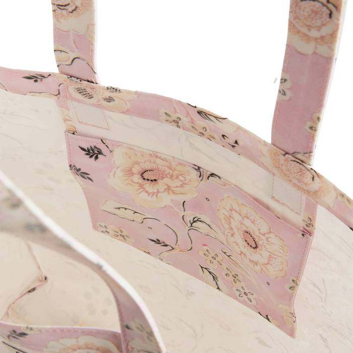 Female Large Bookbag Decorated Floral Pink 1