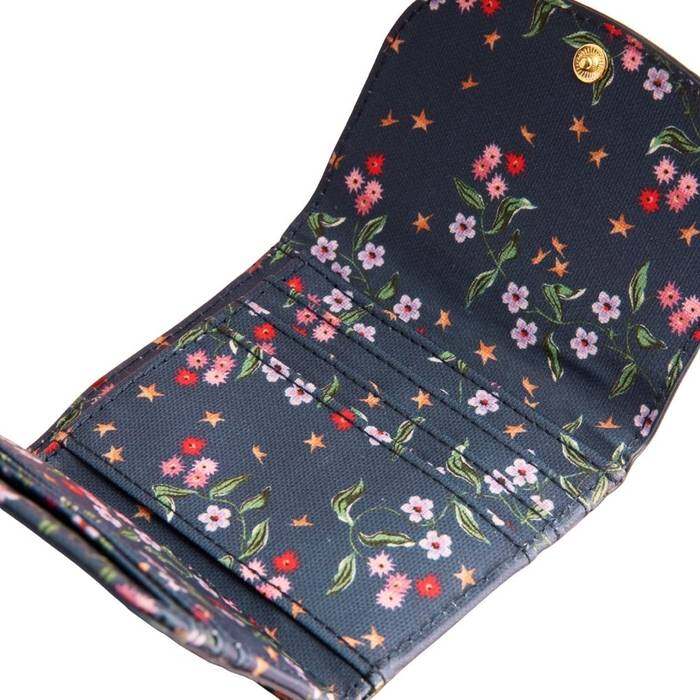 Female Folded Wallet Trailing Star Sprigs Navy 1