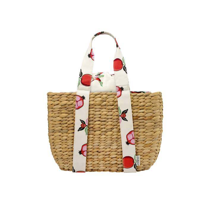 Small Straw Basket Bag Pomegranate Cream 1
