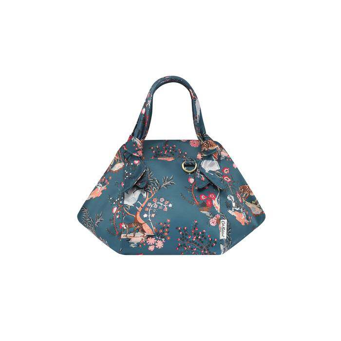 Recycled Satin Grab Bucket Bag Painted Kingdom Teal 0