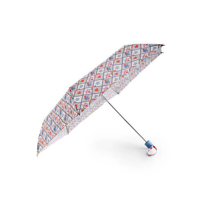 Female Umbrella Paddington Check Ecru